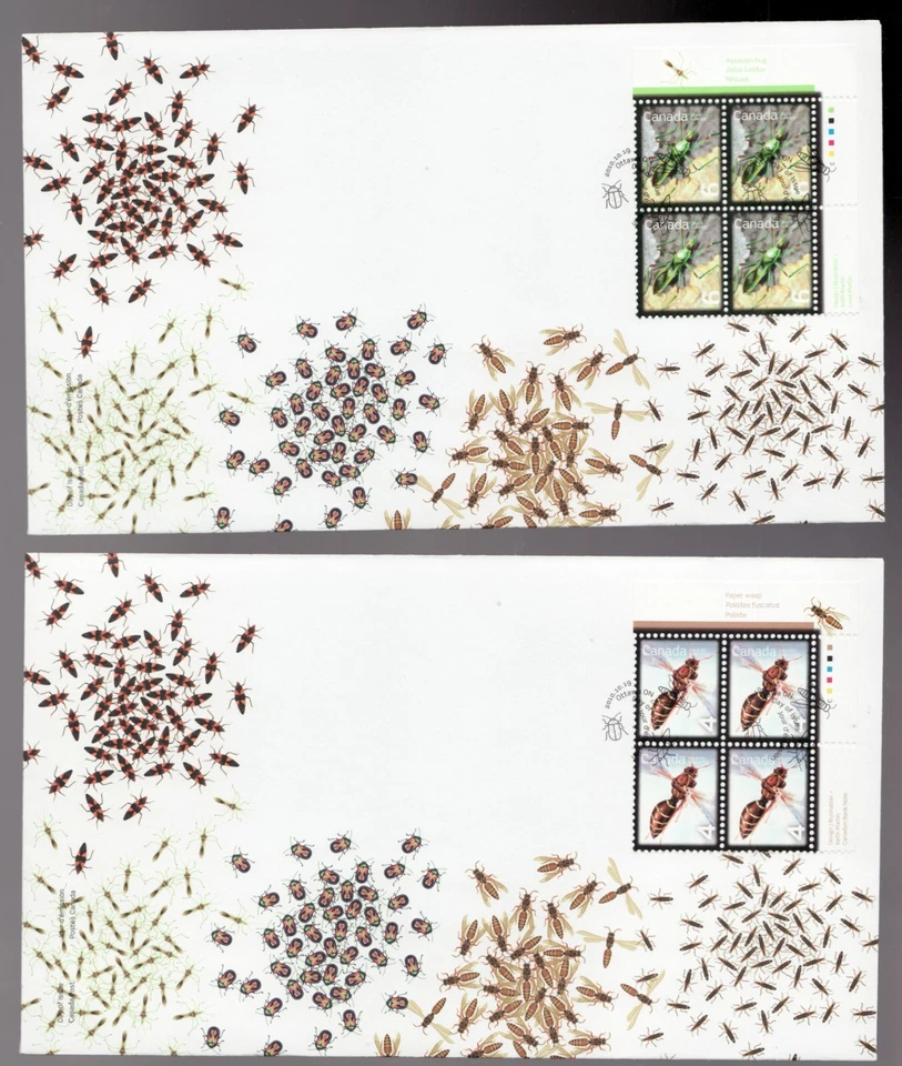 Valuable set of 6 Canadian FDC's from 2010 - URpb & s/s of Beneficial Insects - Imagem 4 de 4