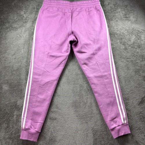 Adidas Women NWT Essentials 3-Stripes Fleece Pants Joggers Purple Lilac XL C182 - Picture 4 of 9