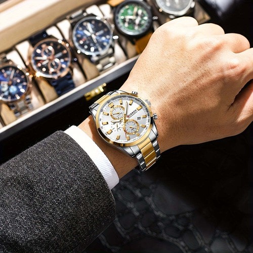 CURREN Business Men's Watch Steel Band Multifunctional Chronograph Wristwatch Wa - Picture 7 of 10