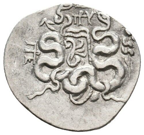 MYSIE - PERGAME Cistophore argent 166-67 BC ciste serpents monnaie grecque - Imagen 2 de 3