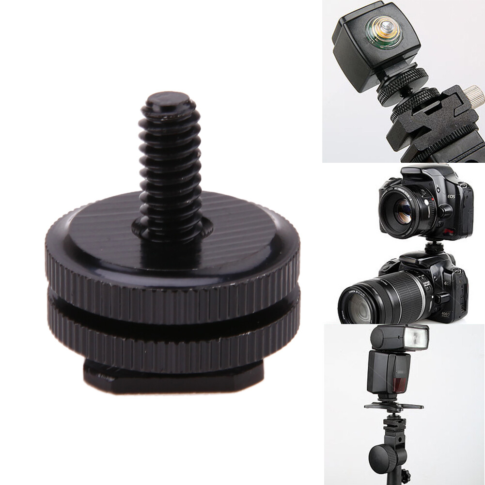 Screw Adapter Tripod Bracket Hot Shoe Mount Black for Camera Studio