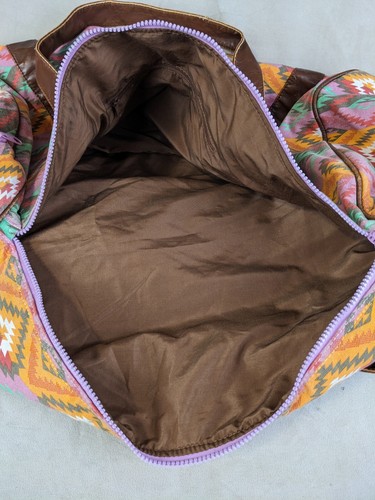 Rip Curl Aztec Navajo Southwestern Large Bag Leather Straps 26x16 Beach Shoulder - Picture 8 of 9