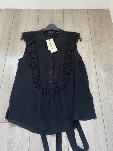 Ted Baker Evalie Black Sleeveless Top Size 3 (UK 12) BNWT - Picture 1 of 8
