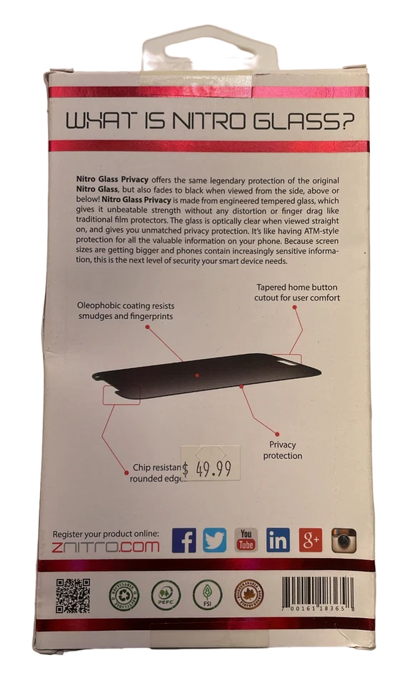 ZNitro Tempered Nitro Glass Screen Protector for Samsung Galaxy S6 - Privacy - Image 3 of 4