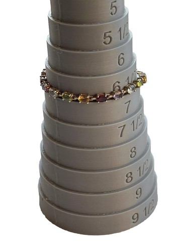 Vintage ADI Steling Silver Thailand Multi Gemstone Link Bracelet 7” - Picture 4 of 22