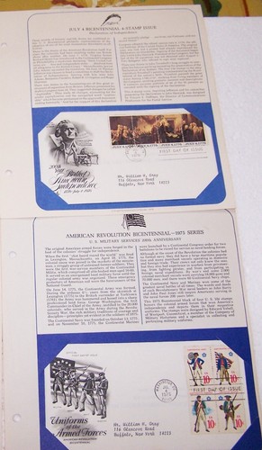 Five First Day Covers: American Revolution Bicentennial 1975 and 1976 Series - Picture 4 of 6