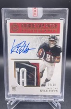 KYLE PITTS 2021 Encased Rookie Cap Patch #/10 LOGO!!!  AUTO RC  FALCONS RPA 