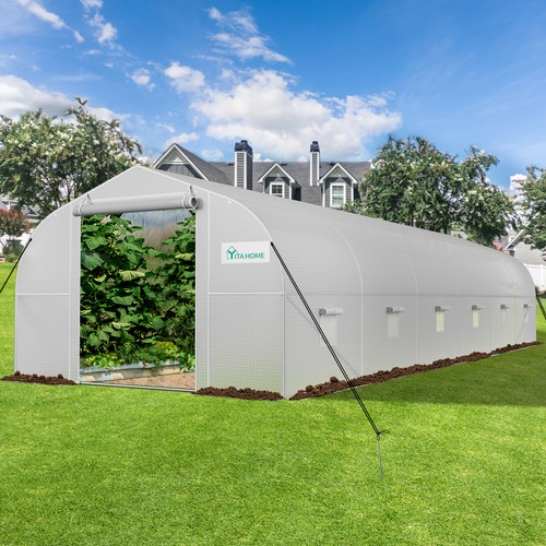 TAUS Walk-in Green House 30'x10'x7'Heavy Duty Tunnel Greenhouse Galvanized Steel - Picture 2 of 16