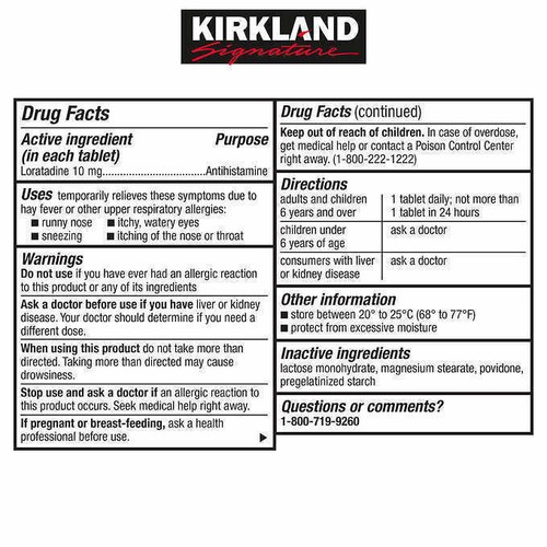 Kirkland Signature Non-Drowsy Aller Clear Antihistamine 10mg 365 Tablets - Picture 16 of 17