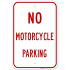 No Motorcycle Parking Sign,
