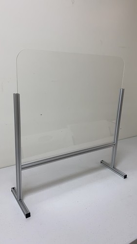 Freistehender Niesschutz Schreibtisch Teiler, 27"H 25"L Klar, Acryl Barriere Bildschirm - Bild 2 von 12