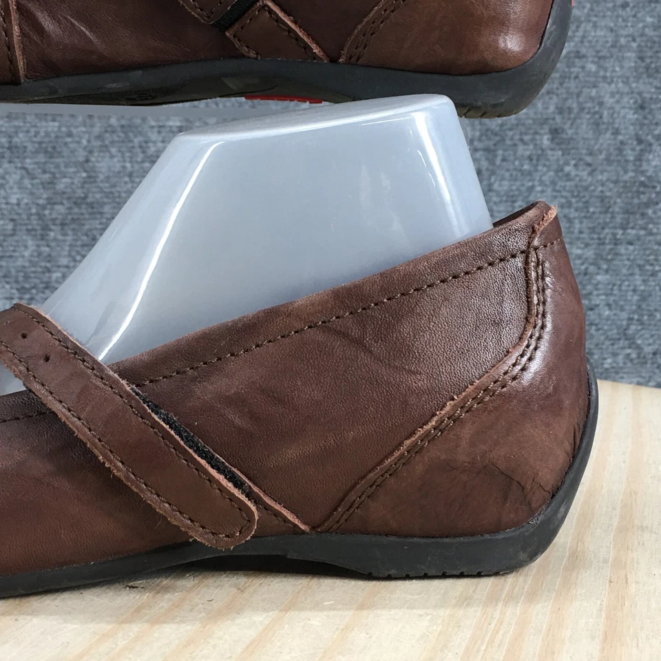 Wolky Zapatos Mujer 37 Cusani Criss Cross Ballet Pisos Mary Jane Cuero Marrón Foto 3 de 4