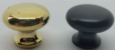 3/4" MUSHROOM Shaped Solid Brass black BOOKCASE Knob pull desk small cabinet dra