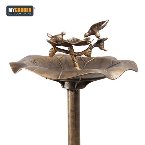 Bird Bath Garden Weatherproof Pedestal Traditional Bronze Water Feature Decor - Picture 29 of 31