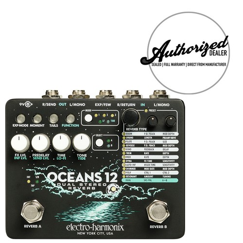 Electro-Harmonix Oceans 12 Stereo Dual Reverb Effects Pedal - Picture 1 of 6