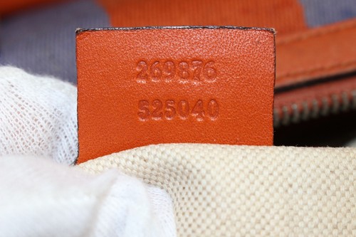 GUCCI Monogram Vintage Web Small Boston Orange Blue 6GK1226K - Picture 9 of 12