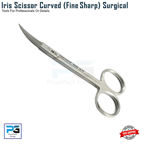 SURGICAL DENTAL IRIS SCISSOR CURVED DENTAL SHARP FINE TIP STAINLESS STEEL CE* - Picture 5 of 8