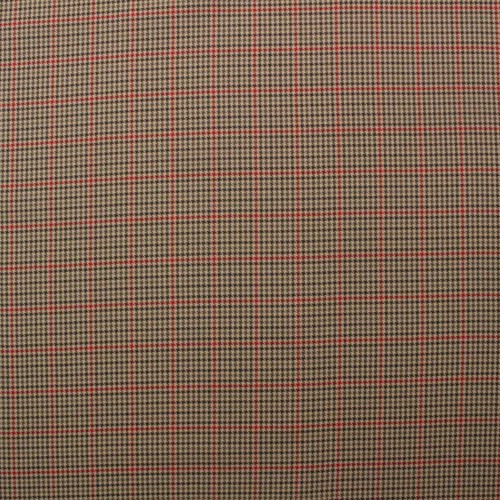 DESIGNER WOODSTOCK SHACK RED TAN WOVEN PLAID CHECK MULTIUSE FABRIC BY YARD 54"W - Picture 6 of 6