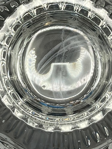 Heavy Vintage Lead Crystal Kristal Zajecar Yugoslavia Floral Frosted Footed Bowl - Picture 5 of 8