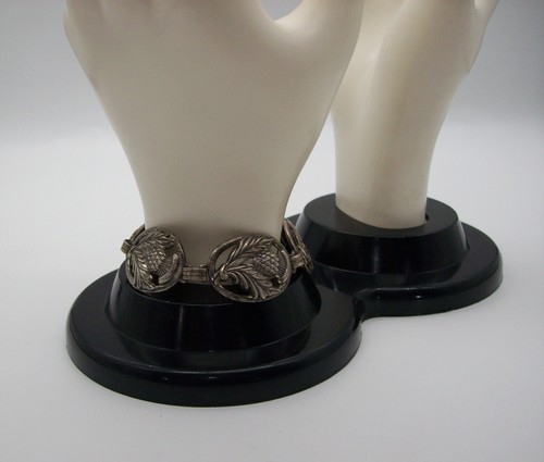 Vintage Designer Danecraft Sterling Silver 925 Thistle Link Bracelet - Picture 3 of 15