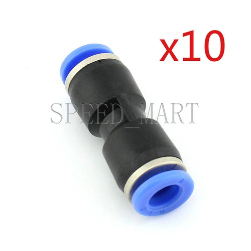 10 X Raccordi Rapidi Pneumatici Aria 2 Vie Connettore Dritto Push In Tubo 6mm - Foto 1 di 2