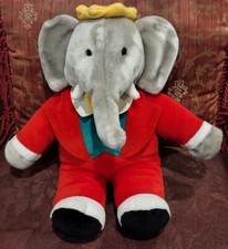 Gund Babar Elephant 14  1988 Stuffed Plush Toy Red Outfit Animal Lovey Baby Y