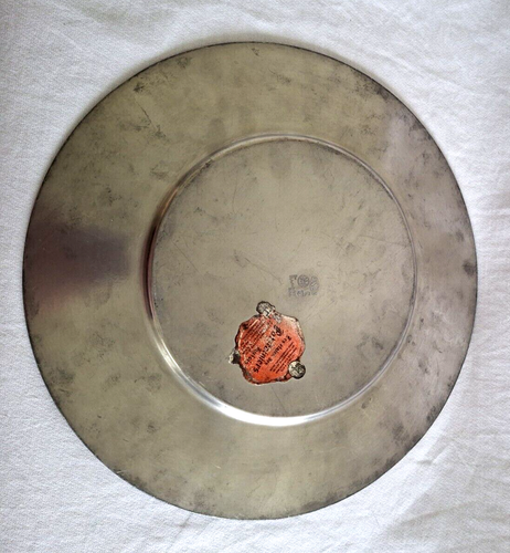 Vintage Pewter Plate Serving Tray by Finstain Les Potstainiers Hutois Heavy - Picture 2 of 8