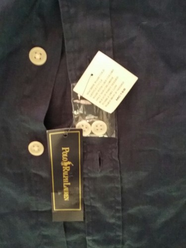 Men's Navy Blue Long Sleeve Button Down Ralph Lauren Polo XL NWT RETAILS $125 - Picture 2 of 5