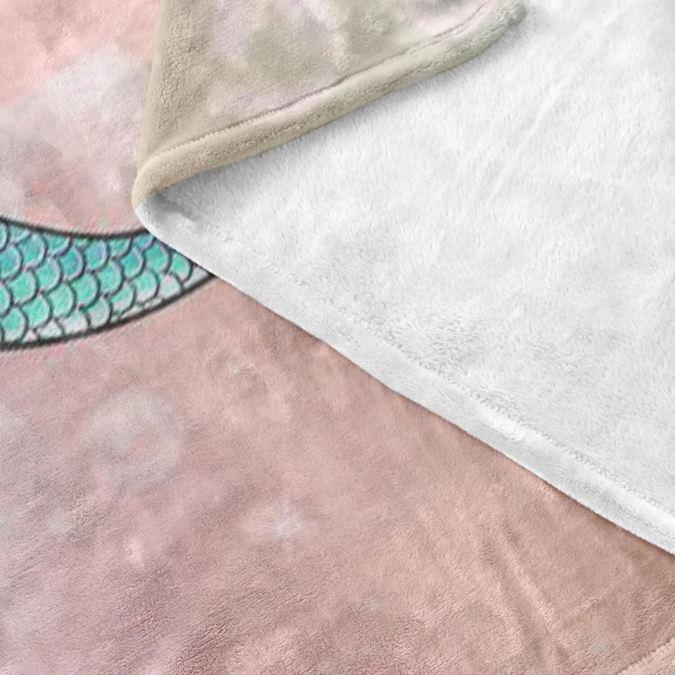 Manta de amante de sirena de lana Minky con nombre personalizado, manta de sirena para niños y adultos Foto 2 de 4