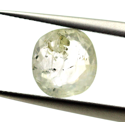 Cojín suelto de zafiro incoloro natural certificado 8x7 mm sin gema térmica 1,80 quilates - Imagen 2 de 8