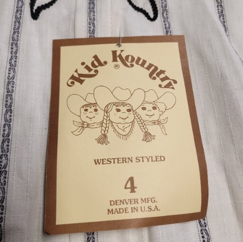 NWT Kids Kountry Western Embroidered Floral Shirt Girl Youth Size 4T Made USA - Picture 4 of 10