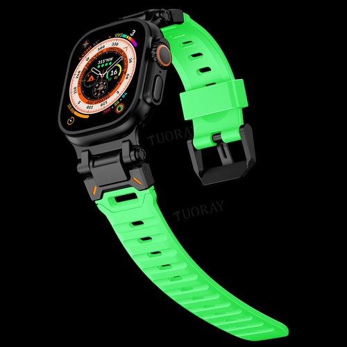 Für Apple Watch Series 9 8 7 6 5 4 3 SE Ultra 2 1 49mm Metall + Silikon Band Strap - Bild 100 von 101