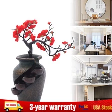 Flower Vase Waterfall Fountain Tabletop Indoor Water Fountain Feng Shui Decor