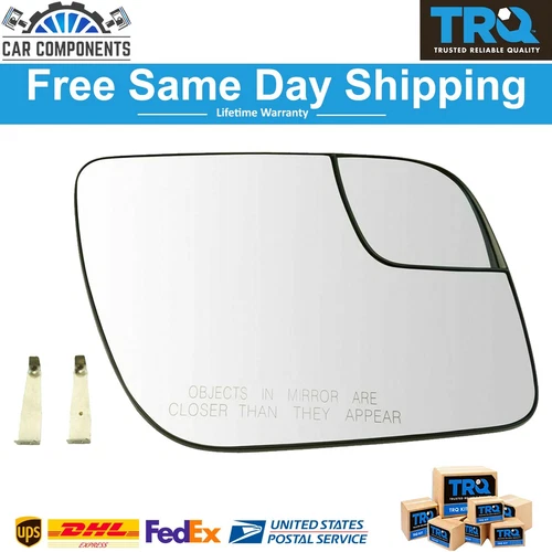 TRQ Mirror Glass 5.25 Inch w/ Convex Spotter Right Side For 13-19 Ford Explorer