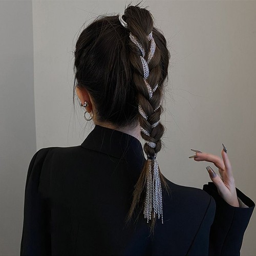 Épingles à cheveux chaîne gland en métal - longue barre pince à cheveux femmes accessoires pour cheveux 1 pièce - Photo 4/13