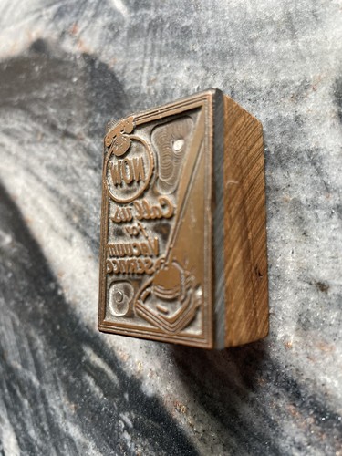 Vintage Letterpress Printing Block “CALL US FOR VACUUM SERVICE” cleaner press - Picture 2 of 9