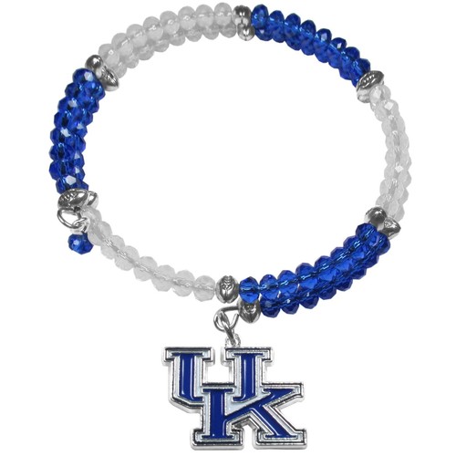 Kentucky Wildcats Crystal Memory Wire Bracelet w/ Charm NCAA Licensed Jewelry - Picture 2 of 3