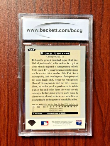 1994 UD Collector's Choice MICHAEL JORDAN Rookie Card RC #661 Beckett BCCG 10 - Picture 2 of 3