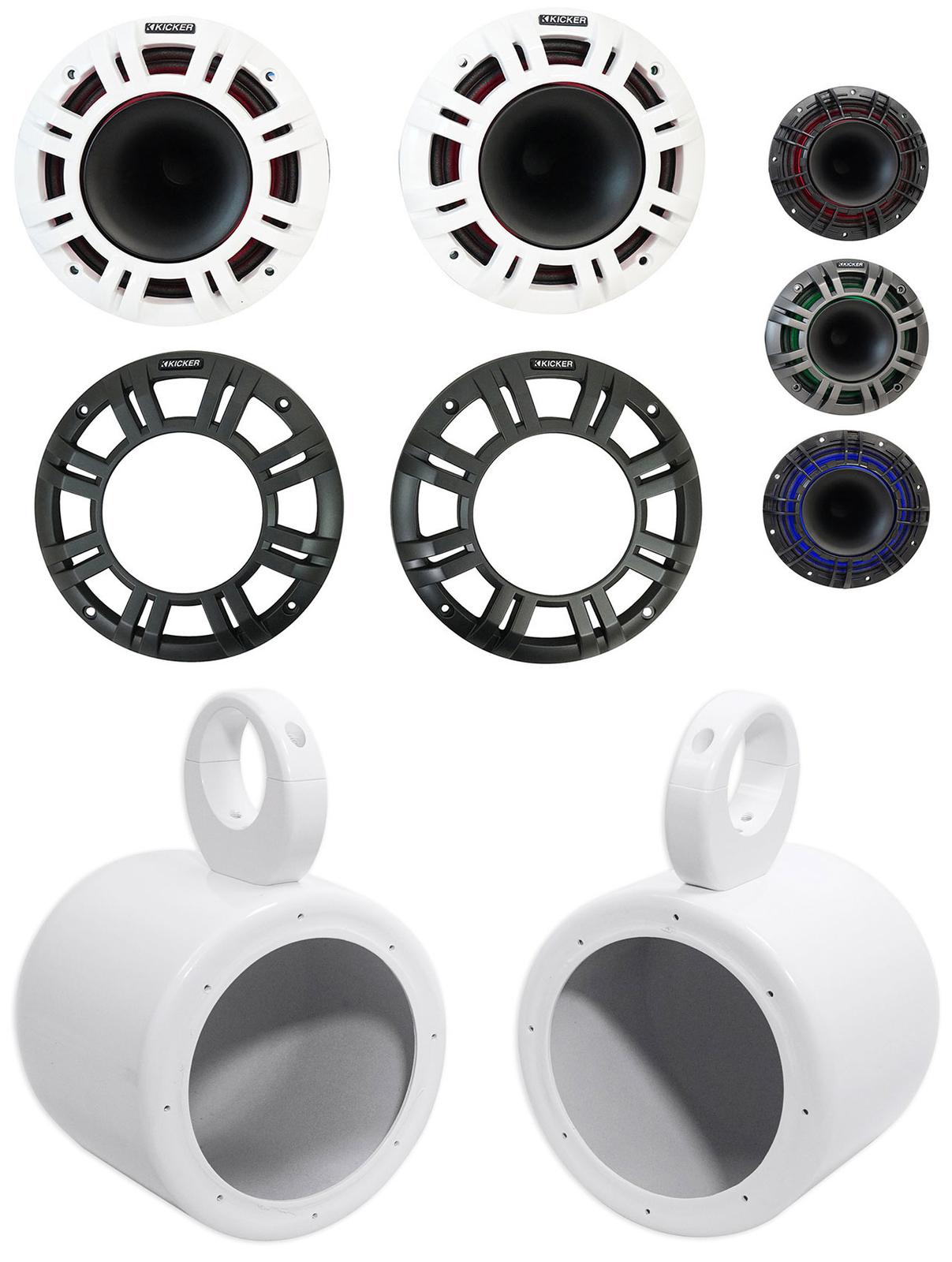 2 Колонки для вейкборда KICKER 48KMXL654 300w 65 Marine White Tower со светодиодной подсветкой KMXL65 87390₽