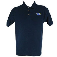 BLOCKBUSTER VIDEO Employee Uniform Polo Shirt Navy Blue Size L Large NOS NEW