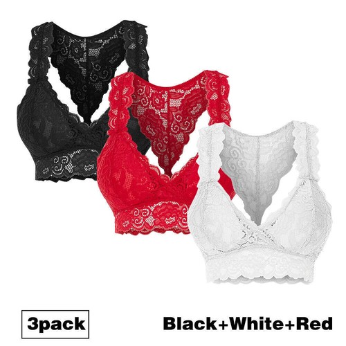 3er`Set`Damen`Spitze`Comfort`BH`Nahtlos`Bustier`Sport`Push`Up`Bra`Yoga`Bralette* - Bild 3 von 13