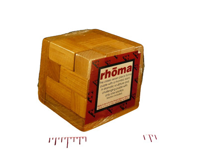 new - RHOMA Slanted Soma Cube Puzzle Toy SOLID WOOD SCULPTURE VTG Design Sealed