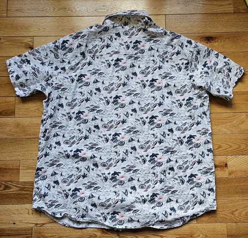 Columbia White Umbrella Print Hawaiian Shirt Men's Size XXL - Picture 6 of 6