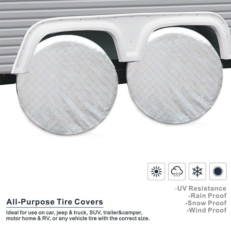 4 шт. чехлов на шины от 26 до 27 дюймов 4 сезона для автофургонов прицепов кемперов легковых автомобилей грузовиков внедорожников - Изображение 4 из 4