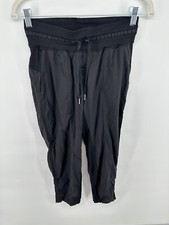 Lululemon Dance Studio Crop pants 25" 7/8 Black Cinchable Drawstring SZ 4 k