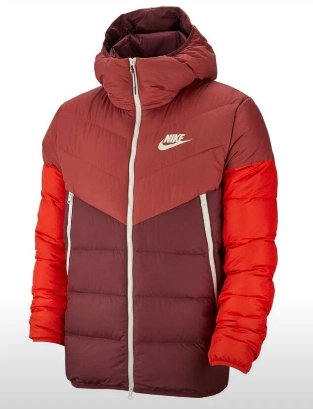 Nike Mens Windrunner Down Fill Jacket Cedar/Night Maroon/Red Size eBay