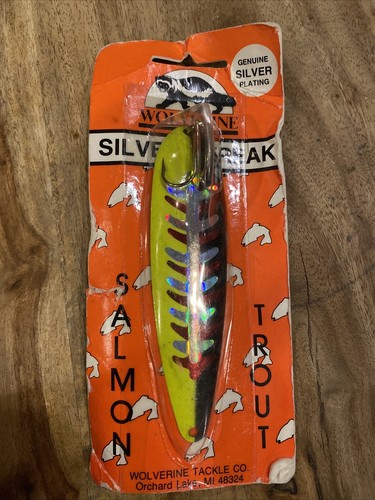 NOS Wolverine Silver Streak Salmon Trout Spoon 5” 1/2 Ounce Spoon Lure - Picture 1 of 2