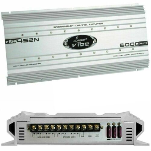 AMPLIFICATORE LANZAR VIBE 452N 6000 WATT 4 CANALI X SUB SPL CONTROLLO REMOTO SUB - Foto 4 di 9