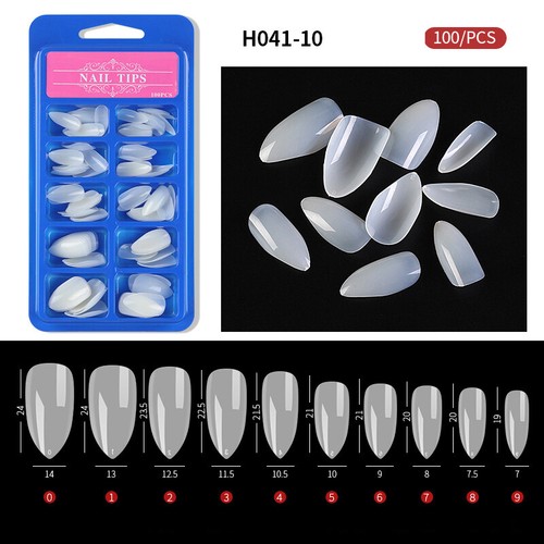 100X Fake Nail Transparent French Nail Tips Water Drop Full/Half Coverage Nail ↷ - Picture 11 of 43