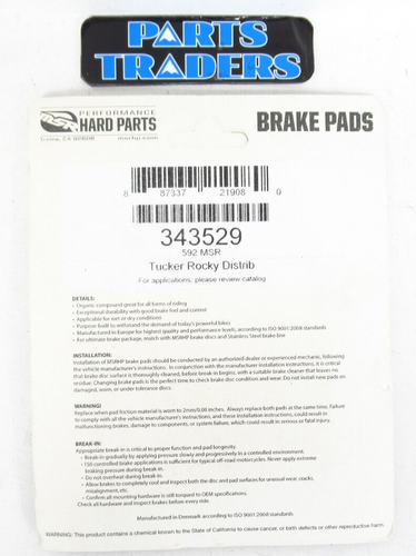 MSR (SBS) Brake Pads Husqvarna CR125 CR250 CR360 WR125 WR250 WR360 TC610 TE610 - Picture 2 of 2